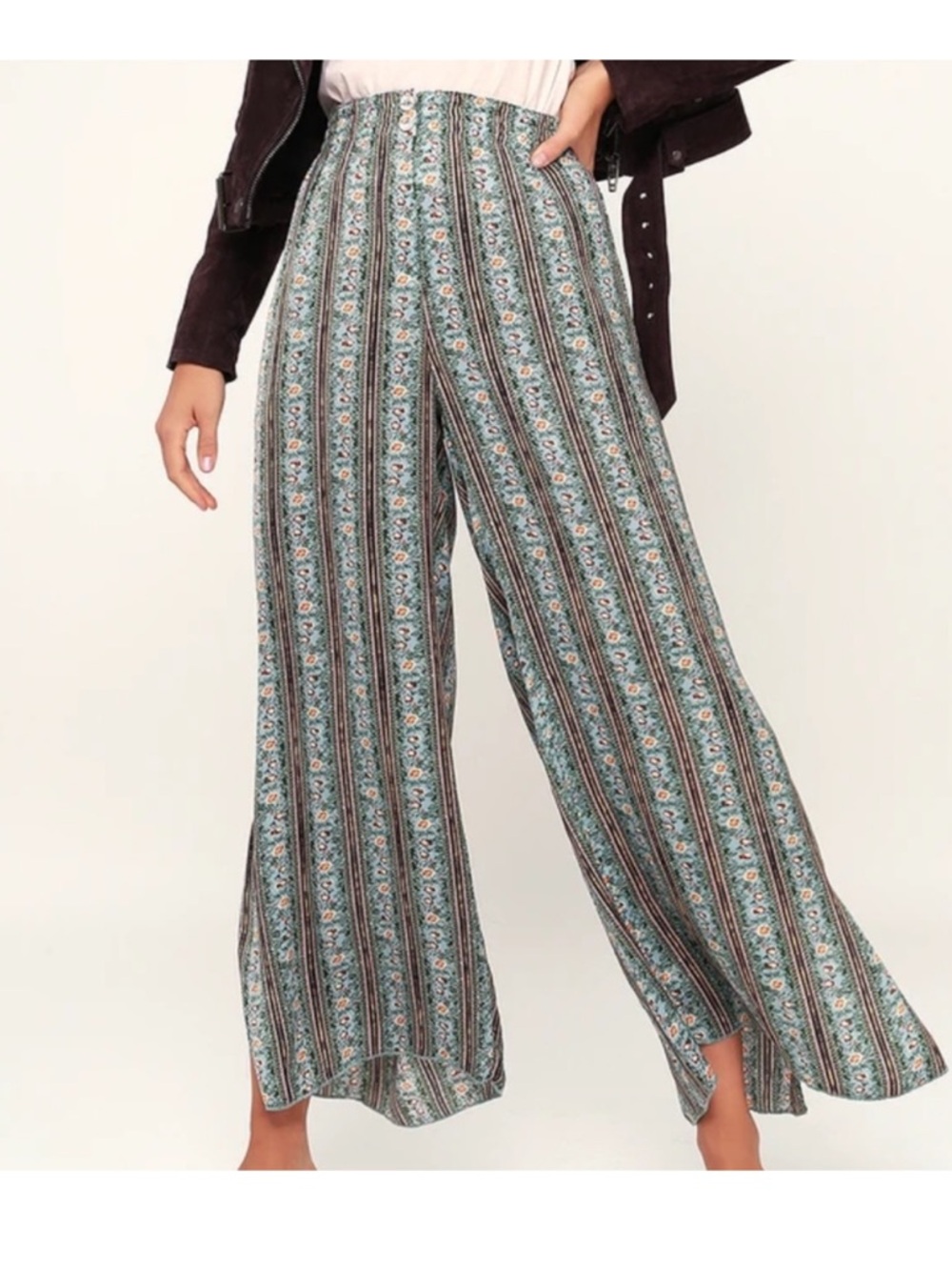 Free People Intimately Free Take Your Tie Off Floral Pants Size M boho